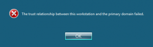 The trust relationship between this workstation and the primary domain failed.