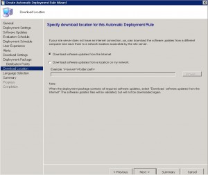 SCCM ADR Download Location