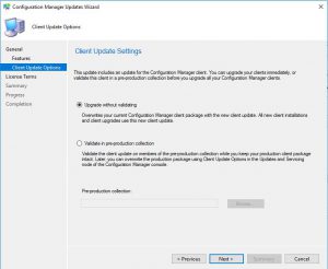 SCCM 1902 Upgrade Collections