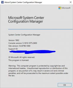 SCCM 1902 Upgrade Info