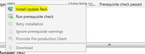 SCCM 1902 Upgrade Install Update Pack