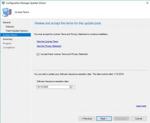SCCM 1902 Upgrade License