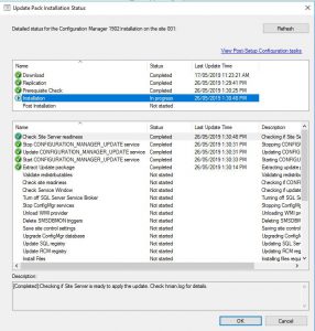 SCCM Upgrade 1902 Install Status