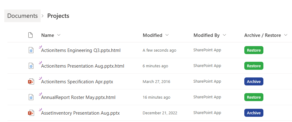 Archive Request Competed